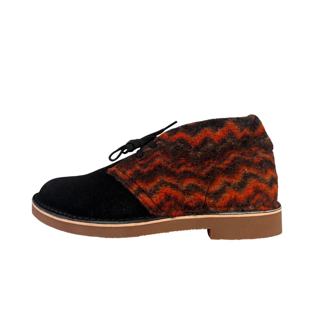 Men's‎ Clarks Bushacre 3 Black Red Tribal Geometric Suede, Size 10.5 with box